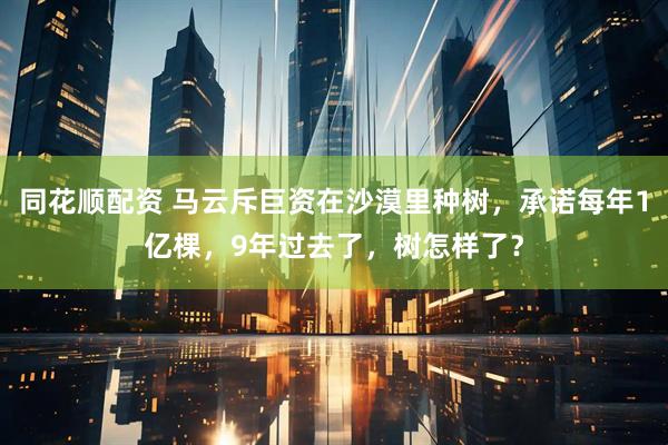 同花顺配资 马云斥巨资在沙漠里种树，承诺每年1亿棵，9年过去了，树怎样了？